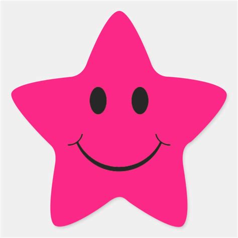 Hot Pink Star Face Stickers Zazzle