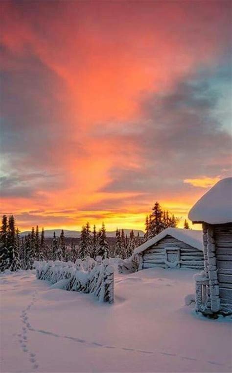 Sunset During Winter So Breathtaking Winter Scenery