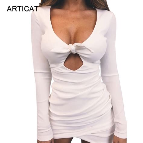 Buy Articat Cut Out Bow Sexy Bandage Dress Women Deep