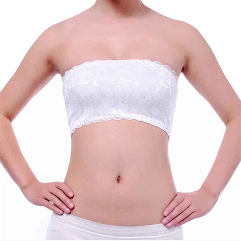 Lady Boob Tube Top Cropped Women Stretch Strapless Girls Floral Lace