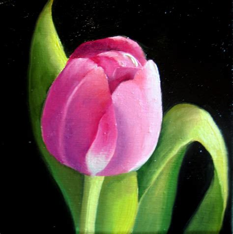Nels Everyday Painting Little Pink Tulip Sold