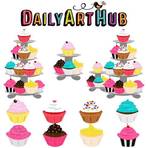 Cupcakes Clip Art Set Daily Art Hub Graphics Alphabets And Svg