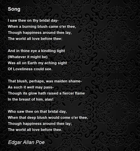 Song Poem By Edgar Allan Poe Poem Hunter