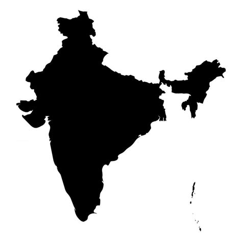 Mapa En Blanco De La India Mapa De Contorno Y Mapa Vectorial De La India