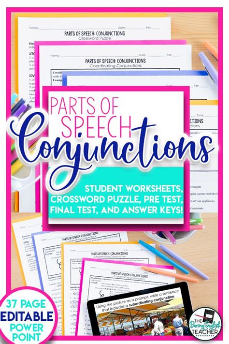 Conjunctions Parts Of Speech Unit Powerpoint Lessons Activities