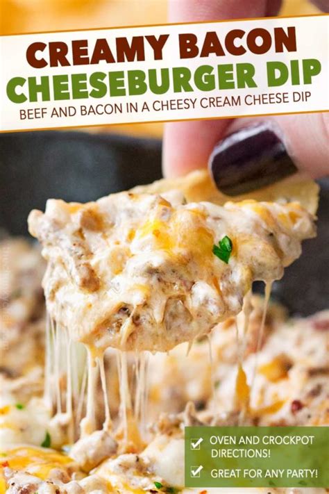 Creamy Bacon Cheeseburger Dip Best Party Dip The Chunky Chef