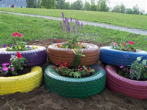 Tire Flower Garden We Made Today Tire Garden Diy Garden Growing