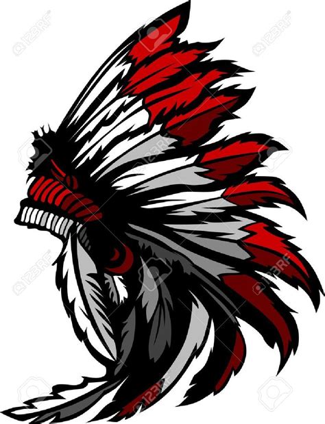 Graphic Native American Indian Chief Headdress Royalty Free Cliparts