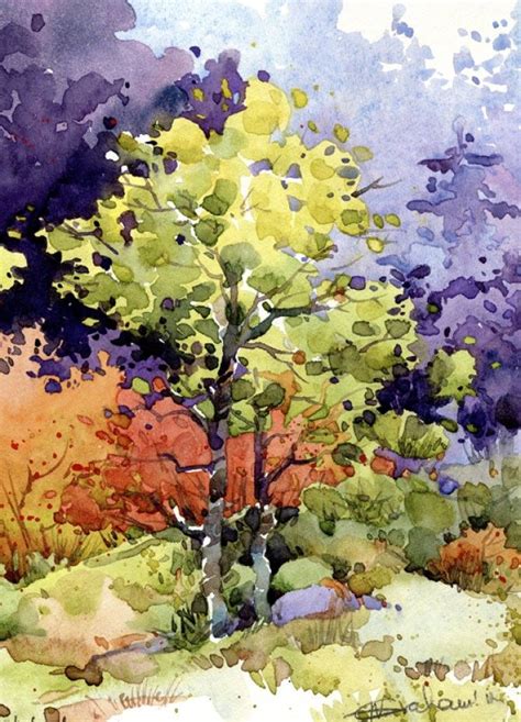 Watercolor Landscape Paintings Watercolor Trees Landscape Artist