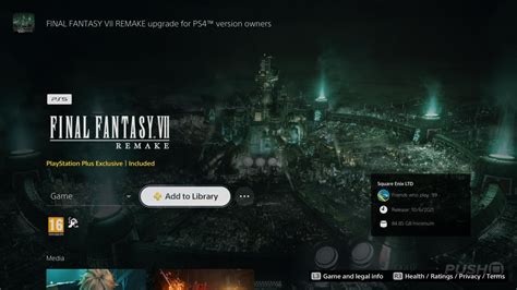Ps5 Upgrade For Final Fantasy Vii Remake Now Available With Ps Plus
