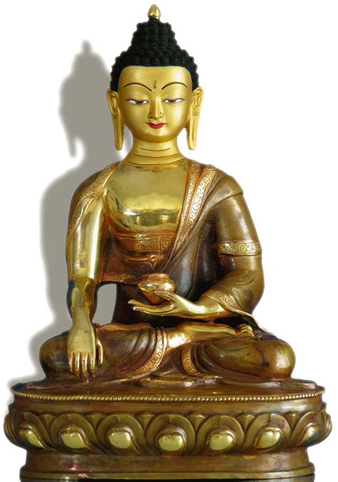 Akshobhya Shakyamuni 32 Cm Teilfeuervergoldet Buddhastatue