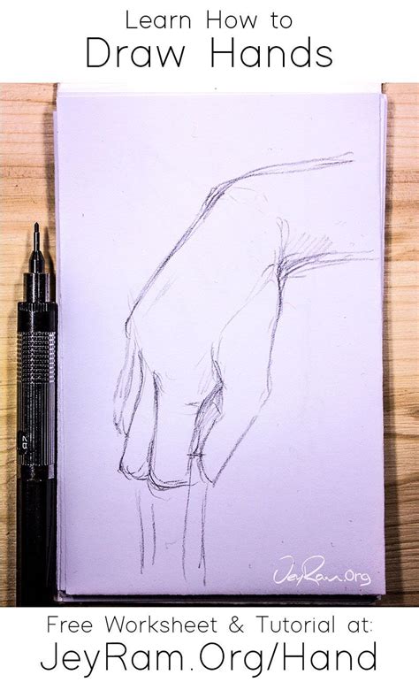 Learn How To Draw Hands With The Free Worksheet On The Site And The Step