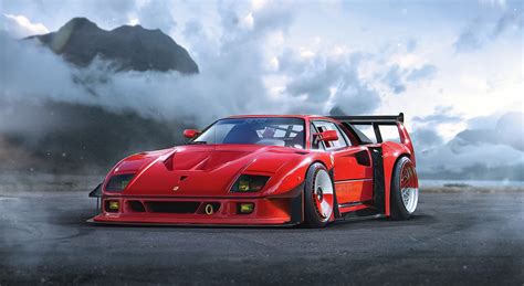 Wallpaper Red Cars Sports Car Ferrari F40 Performance Car