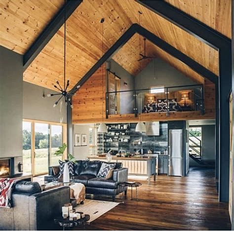 Loft Vaulted Ceilings And Wide Open Modern Barn House Vaulted