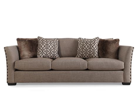 Contemporary Nailhead Accented 945 Sofa In Dove Gray Mathis