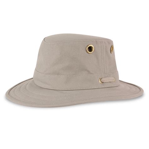 Tilley Medium Curved Brim Cotton Duck Hat Khaki With Olive Green