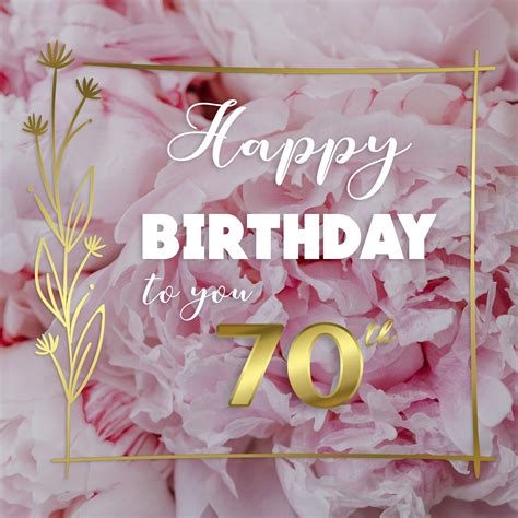 Free 70th Years Happy Birthday Image With Flowers