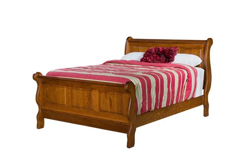 Classic Raised Panel Sleigh Bed Amish Solid Wood Beds Kvadro Furniture