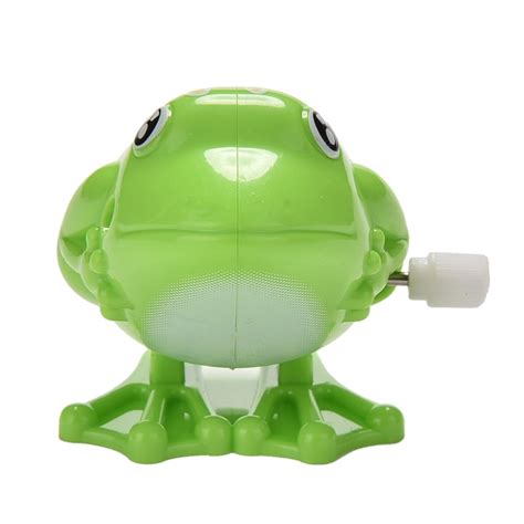 1pcs Wind Up Green Frog Toy Plastic Jumping Outdoor Animal Classic
