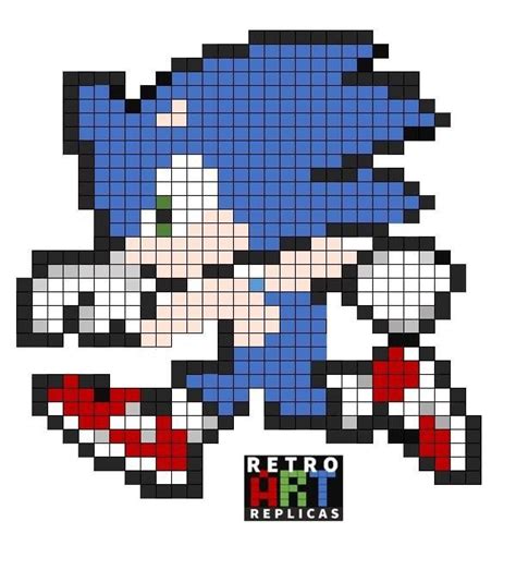 Minecraft Sonic Pixel Art Template