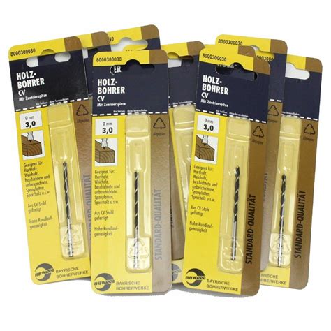 10 Bbw 3mm Super Sharp Brad Point Drill Bits For Wood And Pvc Made In