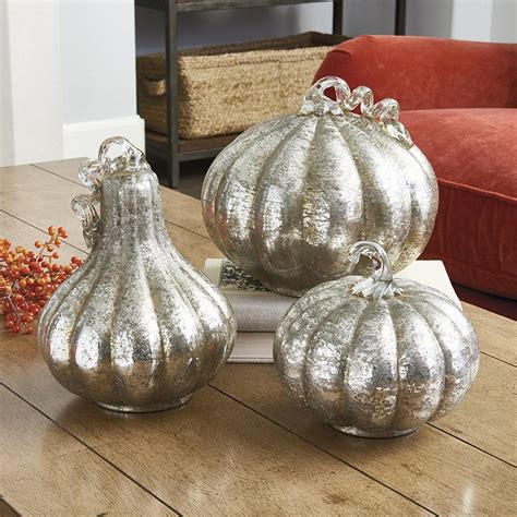 Mercury Glass Pumpkins Set Of 3 Ballard Designs
