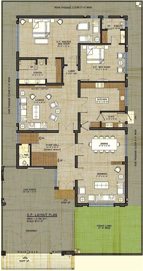 Pin By Azhar Masood On House Layout Model House Plan 40x60 House