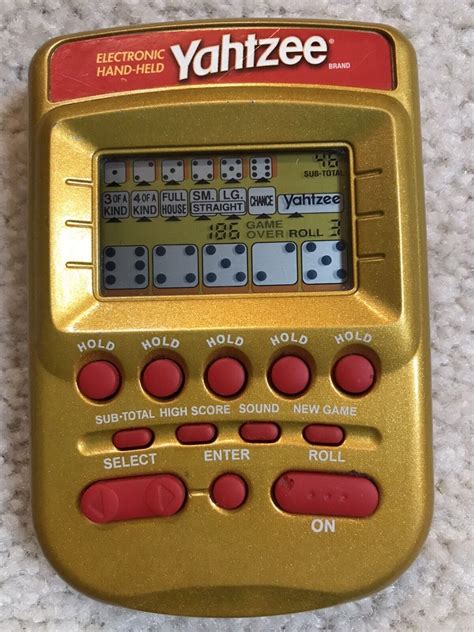 Hasbro 2002 Yahtzee Gold Edition Handheld Electronic Game For Parts