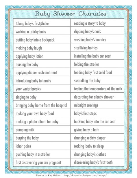 Baby Shower Charades Word Ideas The 25 Best Baby Shower