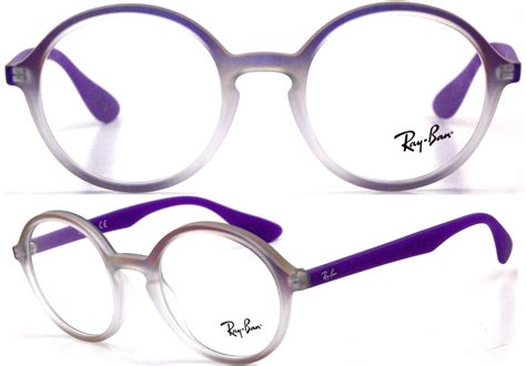 Ray Ban Purple Round Rx Eyeglasses Demo Lenses Rb7075 5600 47mm 1sale Deals