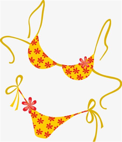 Vector Painted Yellow Bikini Suit Yellow Bikini Bikini Suit Bikinis