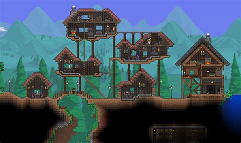 A base can be defined as a place to station your bedroom, your npcs, and your storage and crafting systems. Good wall design | Terraria Base Inspiration | Pinterest ...