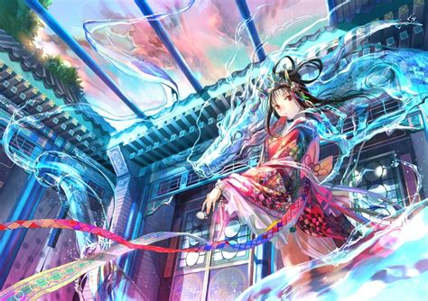 fantasy dragons fuji choko soft shading anime girls ...
