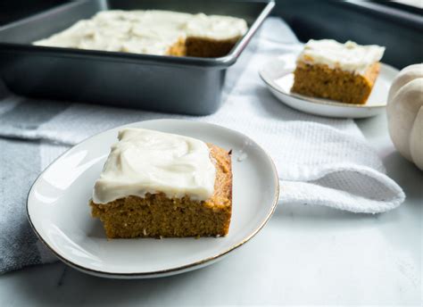 Lightened Up Pumpkin Bars With Cream Cheese Frosting