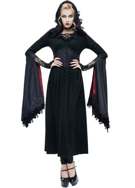 Vampire Gothic Womens Hooded Dress Alternative Outfits Alternative