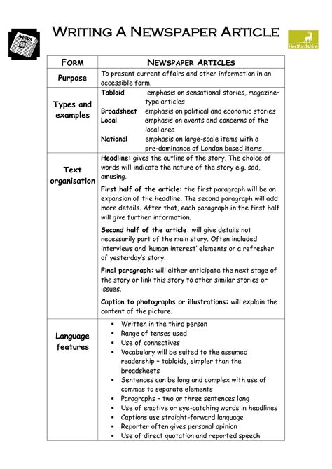 Review your research and notes. Writing A Newspaper Article Template | Business Plan Template in How To Write A Newspaper A ...