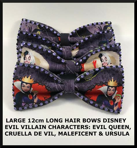 Hair Bow Handmade Disney Villains Evil Queen Ursula Cruella