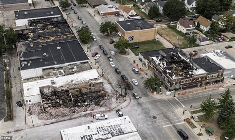 The Scale Of Destruction Waiting For Donald Trump In Kenosha Aerial