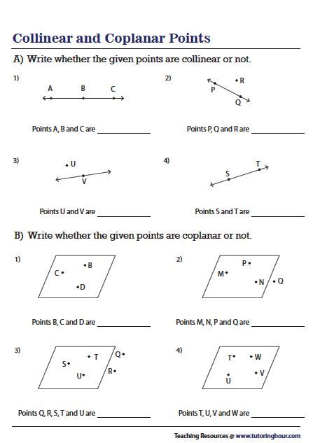 Points Lines And Planes Worksheet