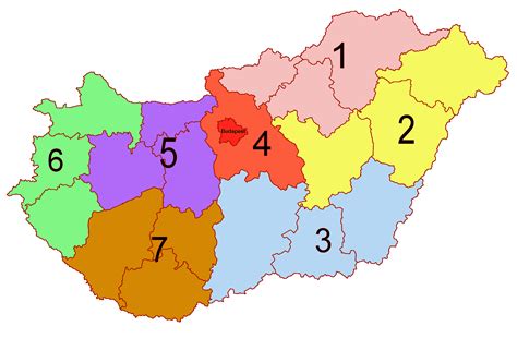 Ungaria este împărțită în 19 județe, capitala budapesta și 23 de orașe cu autoritate la nivel de județ. Ungaria