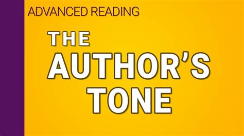 The Authors Tone In Writing 33 Interpreting Series Youtube