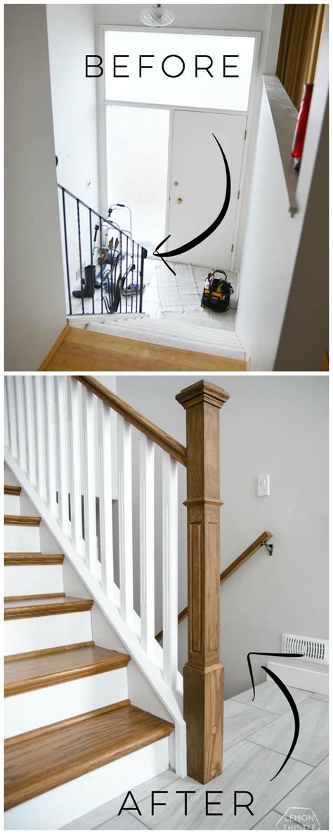 How To Install A Wooden Handrail On Split Level Stairs Lemon Thistle