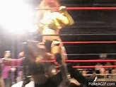 Maria doing the Bronco Buster on her challengers for the title (FWE ...