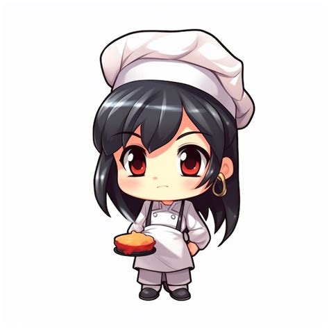 Premium Ai Image Anime Character Of A Female Chef Holding A Plate Of