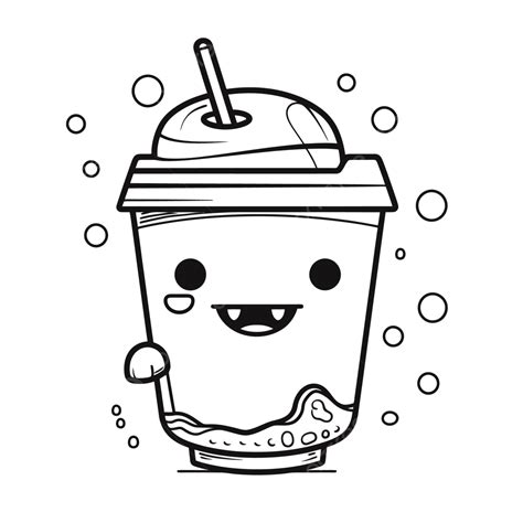 Cute Kawaii Iced Coffee Coloring Page Outline Sketch Drawing Vector My Xxx Hot Girl