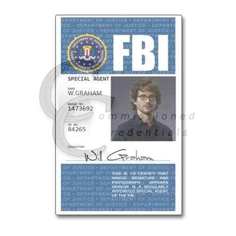 Custom Fbi Id Hannibal Commissioned Credentials