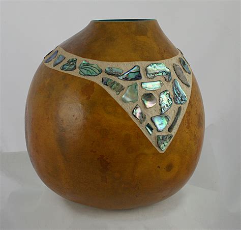 Inlay Of Material Gourds Diy Gourds Crafts Hand Painted Gourds