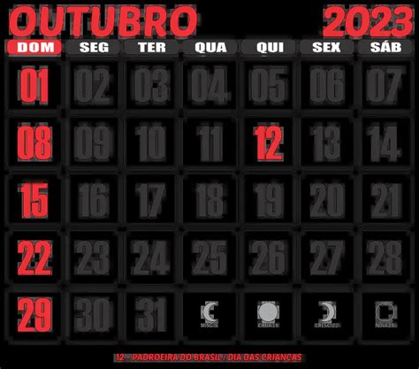 Calendário 2023 Outubro Imagem Legal