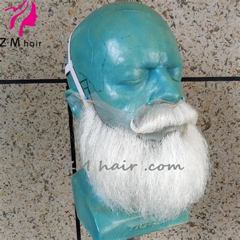 2019 New Short Yak Hair Santa Claus Full Lace Beard Moustache Set B 18