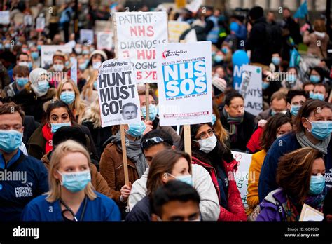 Junior Doctors March Toward 10 Downing Street In Central London In